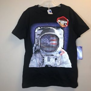 NASA Boys Black Short Sleeve Hologram Tees size M